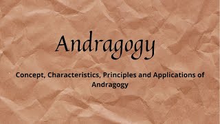 Concept characteristics and principles of Andragogy [upl. by Aneez]