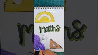 Simple Front Page Design Maths✨️📐 shorts naknakpaper frontpage maths youtubeshorts art draw [upl. by Coltun810]