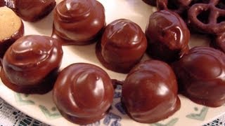 Chocolate Peanut Butter Balls  Live holidayhangout [upl. by Razatlab]