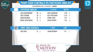 VTCA  Evan Evans Clark Shield Div 4  Rd9  Point Cook Centrals v Footscray Angliss  Day 1 [upl. by Neltiac]