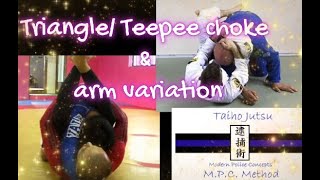 Triangle Teepee choke amp arm variation for BJJ Ju Jutsu Taiho Jutsu etc [upl. by Yenatirb490]