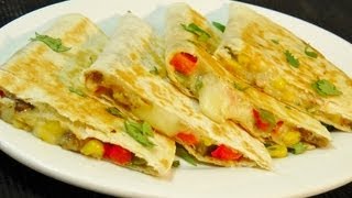 Vegetable Quesadilla  Easy Mexican Recipe [upl. by Tloh72]