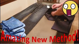 How To Fold Pants amp Jeans Like A Pro  New Laundry Folding Life Hack [upl. by Oirifrop]