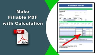 How to make a fillable pdf with calculations using Adobe Acrobat Pro DC [upl. by Dimitris]