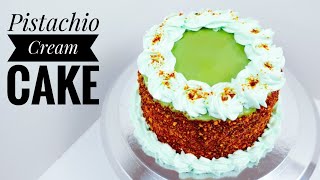 Delicious Pistachio Cream Cake  Pistachio Cake Recipe  Bake and Toss [upl. by Le445]