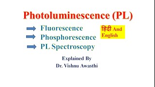 What is Photoluminescence Difference Fluorescence phosphorescence PL Spectroscopy in Hindi [upl. by Stoeber]