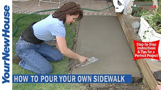 How to Make a Concrete Sidewalk  Do It Yourself [upl. by Aenitsirhc]