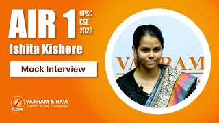 Ishita Kishore AIR 1 Interview  UPSC CSE 2022 IAS  Vajiram amp Ravi [upl. by Amarette]