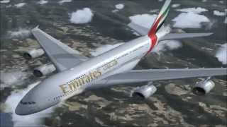 Flight Simulator X  Vol DubaïParis en Airbus A380800 Emirates  FSX HD [upl. by Sesmar]