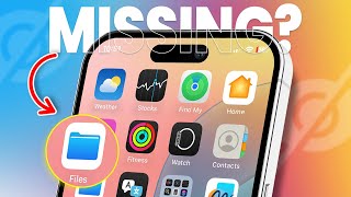 How to Fix Files App Missing from iPhone  File App not showing on iPhone [upl. by Coryden643]