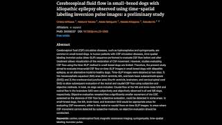 CSF flow in dogs with epilepsy observed using timespatial labeling inversion pulse images [upl. by Evelin]