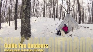 Winter Camping in a Tipi Hot Tent [upl. by Ultan]