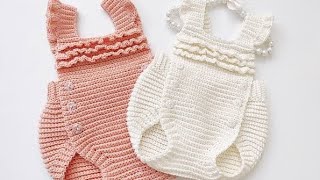 crochet baby Romper designs idea Bintescrochet [upl. by Werdn]