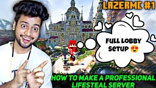 How To Make a Professional LifeSteal Server  How To Make Lobby in Minecraft Server  LazerMC 1 [upl. by Miller612]