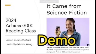 Melissas Achieve3000 Reading amp Writing Class Demo Session [upl. by Llewsor363]