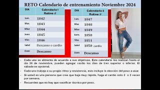 Calendario de entrenamiento Noviembre 2024 [upl. by Amrac]