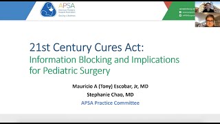 Webinar  21st Century Cures Act Information Blocking and Implications for Pediatric Surgery [upl. by Matthieu]