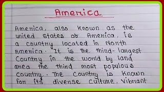 write a short note on America  essay on America in english [upl. by Buchalter]