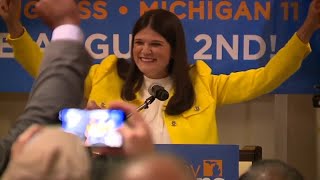 Haley Stevens projected to win Michigans 11th Congressional District [upl. by Caron]