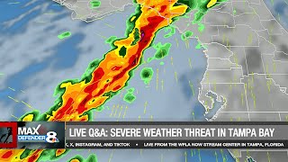 TORNADO WARNINGS  STORM COVERAGE Severe weather in Tampa Bay central Florida  Live Weather QampA [upl. by Eldred318]