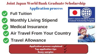 Joint Japan World Bank Graduate Scholarship JJWBGSP Application process with essay sample [upl. by Nertie]