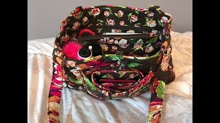 Whats in my Vera Bradley English Rose Edie Bag This bag can fit a lot [upl. by Virgel993]