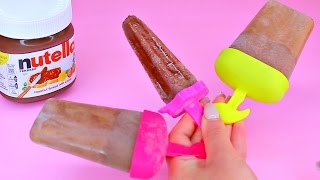 Real Nutella Milk Popsicles Recipe DIY How to Make Zoku Pop Chocolate Ice Cream Recipe [upl. by Idnic]