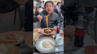 Nikmatnya Makan Spaghetti Seafood Udang Cumi Kerang Di Navigli Milan Italia fyp food viral [upl. by Ayhtak]