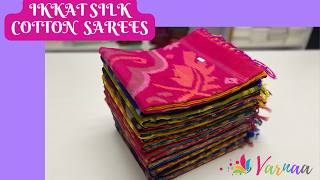 Pochampally type silk cotton sarees handloom made  ikkat cotton sarees  varnaa sarees sirumugai [upl. by Kinata91]