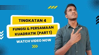 Bab 1 Matematik Tingkatan 4  Fungsi amp Persamaan Kuadratik Part 1 KSSMTamil [upl. by Drofnas870]