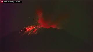 Oct 25 2024 Significant Eruption of Popocatépetl Volcano Mexico in 4K Ultra HD [upl. by Barnet]