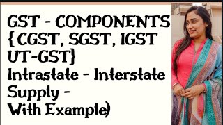 Components of GST  CGST SGST IGST UTGST Detailed Topic  GST BCom Final Year [upl. by Taveda]