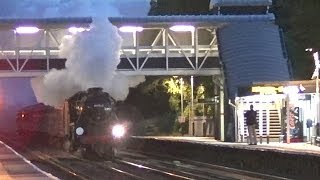 Black 5 Blasts through West Byfleet at Night [upl. by Marybelle]