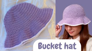 EasyampQuick Crochet BUCKET HAT tutorialeasy for beginners [upl. by Natty396]