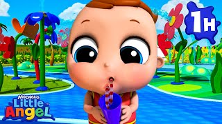 Games at the Water Park  Little Angel  Sports amp Games Cartoons for Kids [upl. by Anilra]