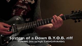 System of a Down  BYOB Main Riff  Guitar Lesson [upl. by Sumner]