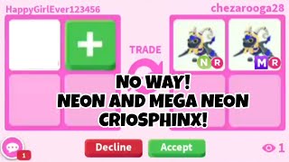 😱😛No Way I Almost GOT NEW NEON And MEGA NEON CRIOSPHINX In Adopt Me HUGE WIN OFFER FOR DESERT EGG [upl. by Kenaz]