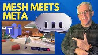 How to join VR Meetings with Microsoft Teams Mesh on Meta Quest 3 [upl. by Ahsikit377]