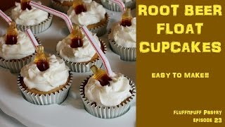 Root Beer Float Cupcakes How To and Recipe  Fluffnpuff Pastry [upl. by Atteynad]