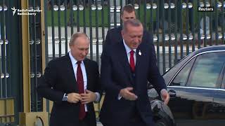 Erdogan Welcomes Putin On Ankara Visit [upl. by Tena535]