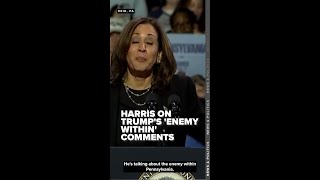 Harris on Trumps enemy within comments [upl. by Enamrahs]