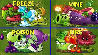 Random 4 Team FreezeFirePoisonVine Plants Battles  Pvz 2 Team Plants Vs Team Plants [upl. by Barcot470]