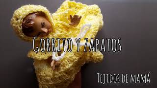 Tejido a crochet gorrito y zapatos para niño Dios [upl. by Felton]