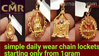 latest light weight locket designs CMR jewellersgold pendant designs gold jewellery collection [upl. by Durman]