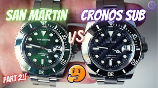 Cronos VS San Martin  The duel of the Submariner Homages [upl. by Rennerb]