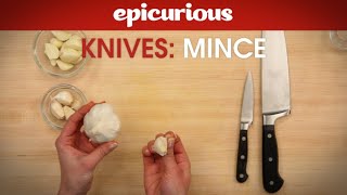 How to Mince Garlic  Epicurious Essentials How To Kitchen Tips  Knives [upl. by Yran]