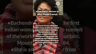 First Indian Woman to climb Mount Everest highest mountain peakwomen mountaineer india [upl. by Casimire]