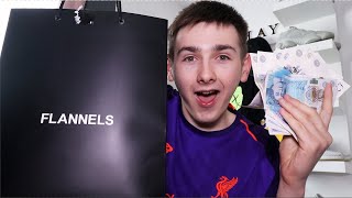 £500 ONLINE SHOPPING SPREE CHALLENGE AT FLANNELS Unboxing Stone Island 🤑😎 [upl. by Deuno153]