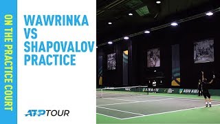 Wawrinka v Shapovalov  Practice Session in Rotterdam [upl. by Muryh]