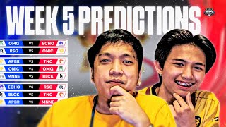 Predictions Battle ONICKelra vs Coach ONICE2max Week 5 MPL PH S13 [upl. by Goer26]